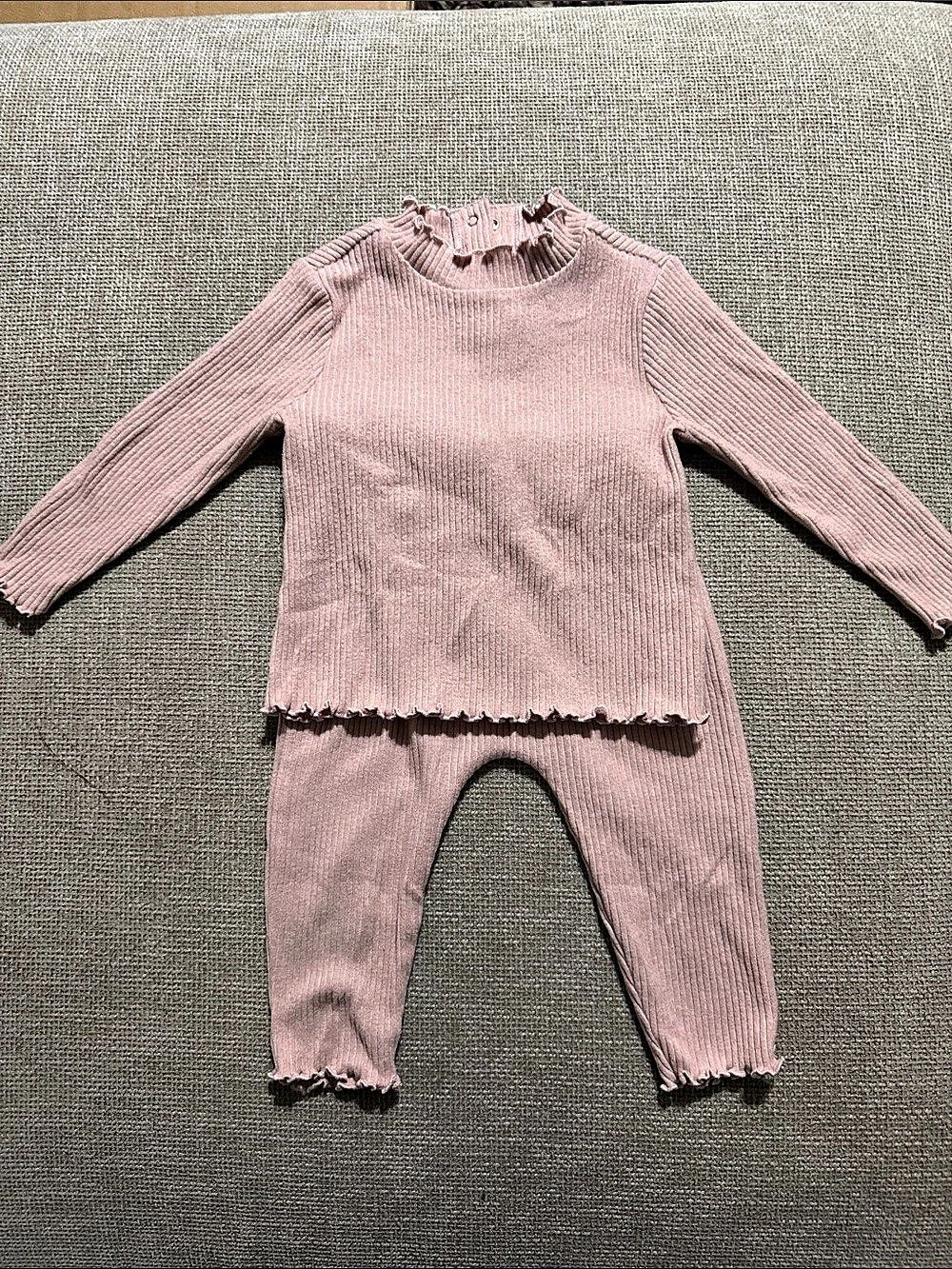 Old Navy Cozy Rib-Knit Top and Pants Set Pink Girls 12-18M